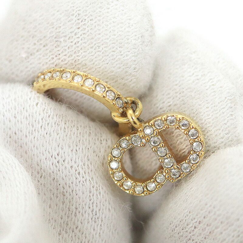 Dior Clair D Lune Swing Earrings Rhinestone Gold Clear — view 6