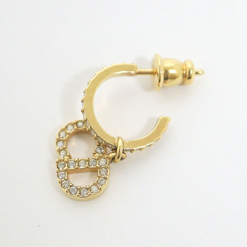 Dior Clair D Lune Swing Earrings Rhinestone Gold Clear — view 3