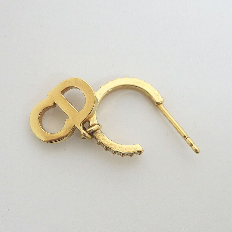 Dior Clair D Lune Swing Earrings Rhinestone Gold Clear — view 4