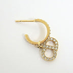 Dior Clair D Lune Swing Earrings Rhinestone Gold Clear — view 5