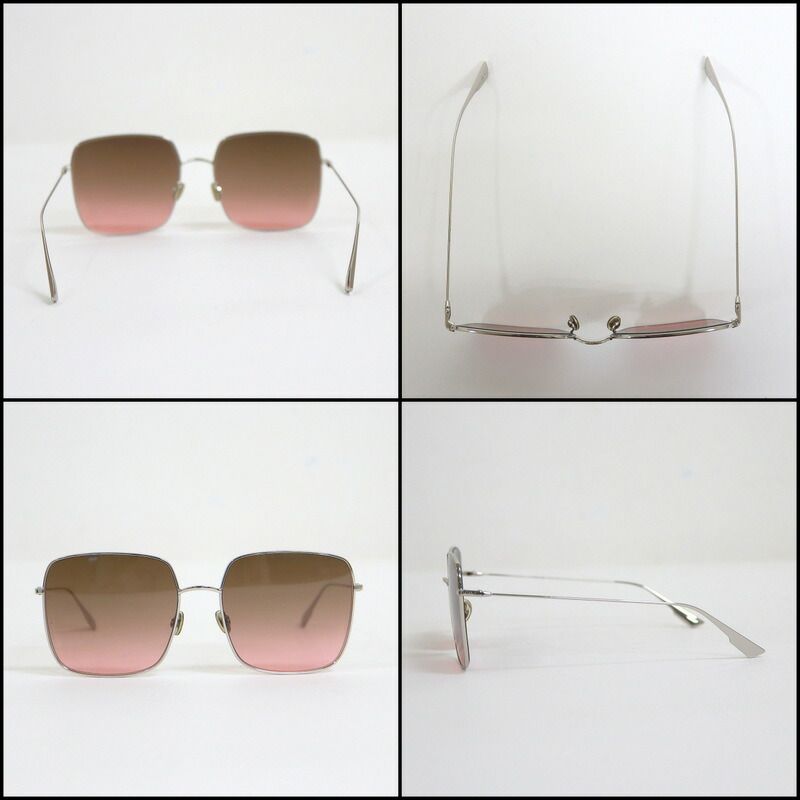 Dior Steria Sunglasses Silver Frame Brown Gradient Lenses — view 3