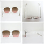 Dior Steria Sunglasses Silver Frame Brown Gradient Lenses — view 3