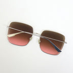 Dior Steria Sunglasses Silver Frame Brown Gradient Lenses — view 2