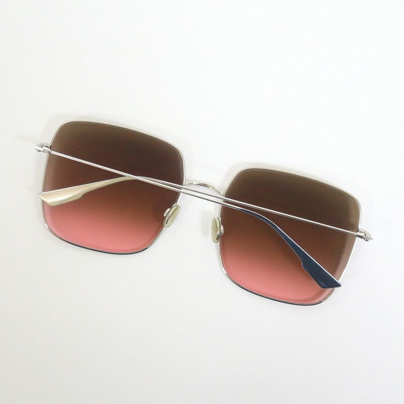 Dior Steria Sunglasses Silver Frame Brown Gradient Lenses — view 2