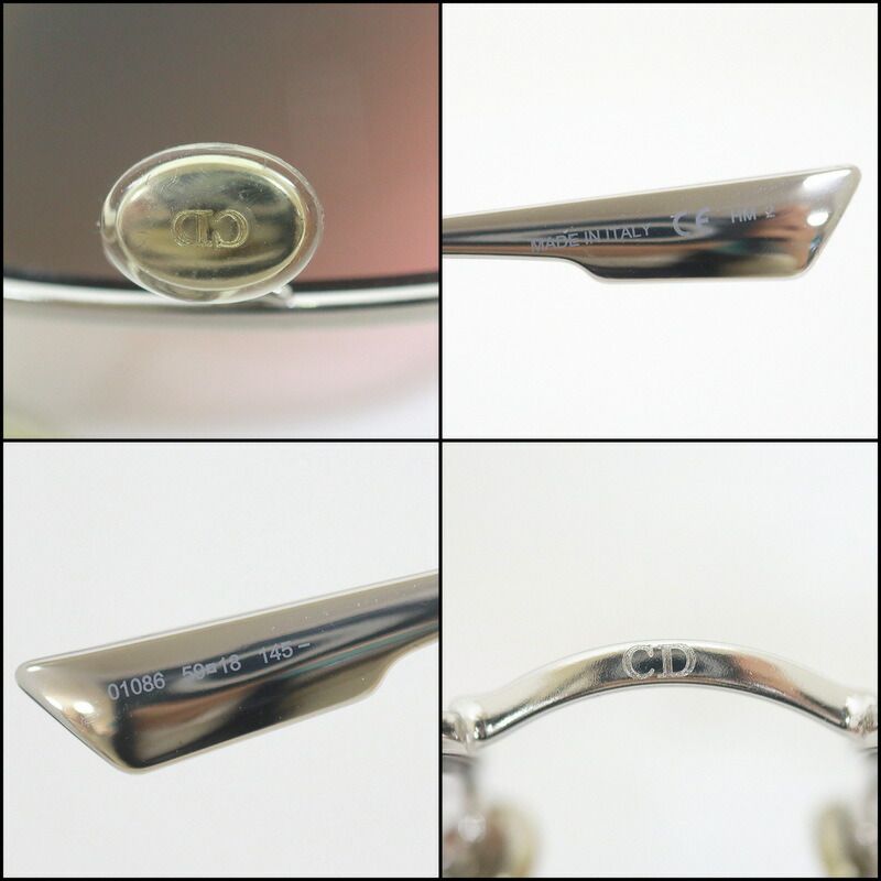 Dior Steria Sunglasses Silver Frame Brown Gradient Lenses — view 5
