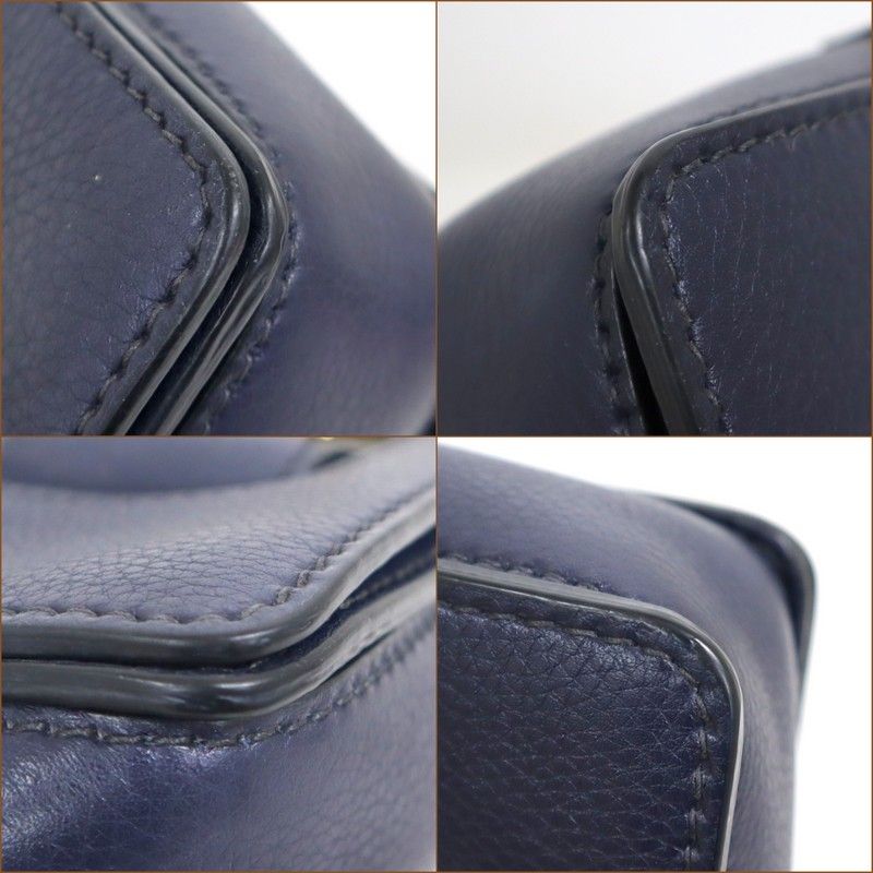 Dior Evolution Shoulder Bag Navy Gold Leather — view 6