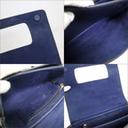 Dior Evolution Shoulder Bag Navy Gold Leather — view 8