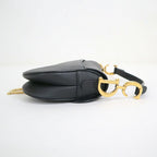 Dior Saddle Bag Mini Black Gold Calf Leather — view 3