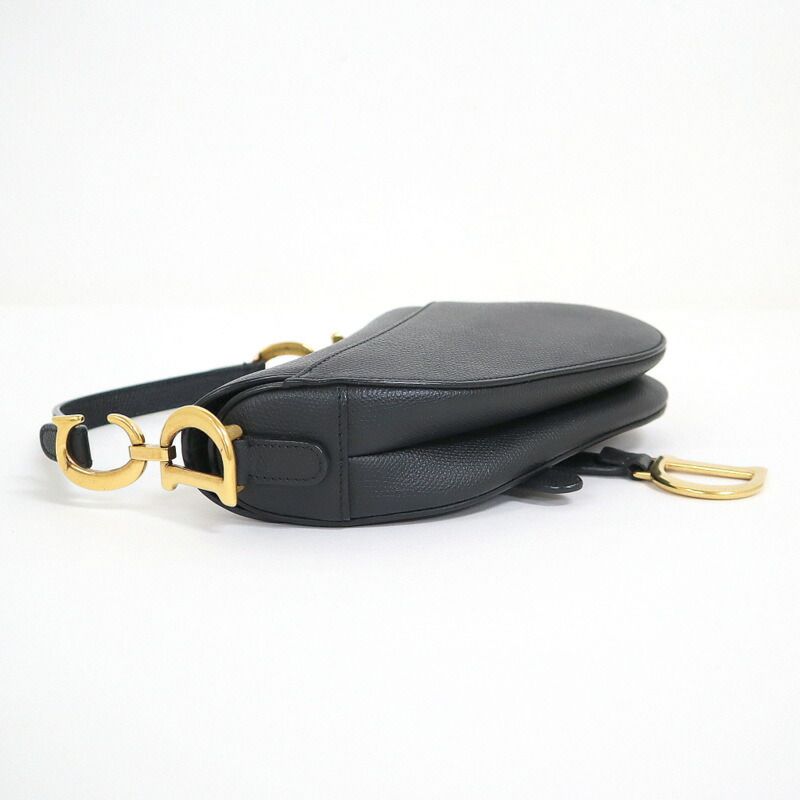 Dior Saddle Bag Mini Black Gold Calf Leather — view 4