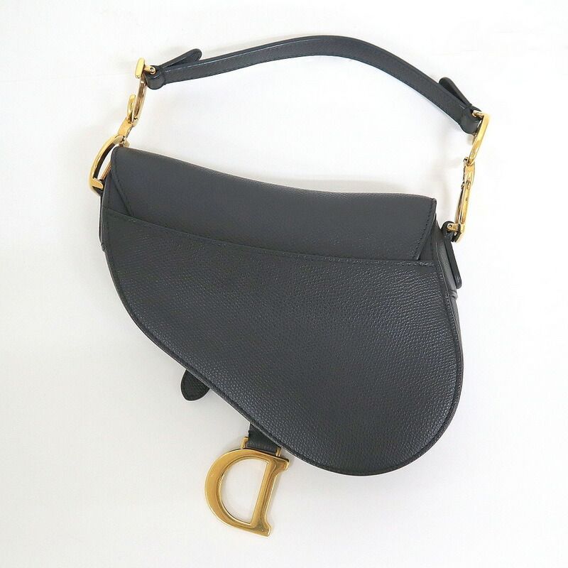 Dior Saddle Bag Mini Black Gold Calf Leather — view 2
