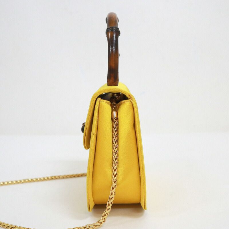 Gucci Bamboo Satin Shoulder Bag Gold — view 3