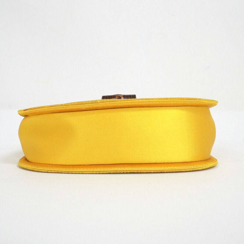 Gucci Bamboo Satin Shoulder Bag Gold — view 4