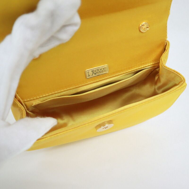 Gucci Bamboo Satin Shoulder Bag Gold — view 5
