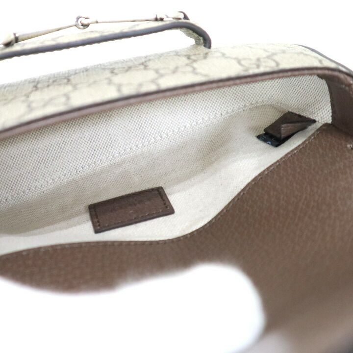 Gucci Horsebit Shoulder Bag GG Supreme Brown — view 9