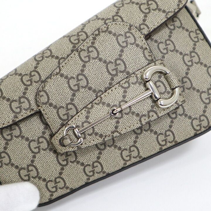 Gucci Horsebit Shoulder Bag GG Supreme Brown — view 3