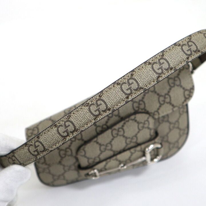 Gucci Horsebit Shoulder Bag GG Supreme Brown — view 6
