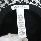 Dior Hat with Lace Decoration Houndstooth Pattern Polyester Black 58 — view 6