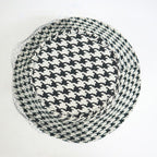 Dior Hat with Lace Decoration Houndstooth Pattern Polyester Black 58 — view 3