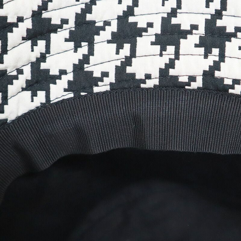 Dior Hat with Lace Decoration Houndstooth Pattern Polyester Black 58 — view 8