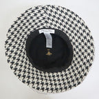 Dior Hat with Lace Decoration Houndstooth Pattern Polyester Black 58 — view 4