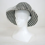 Dior Hat with Lace Decoration Houndstooth Pattern Polyester Black 58 — view 9