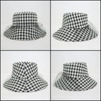 Dior Hat with Lace Decoration Houndstooth Pattern Polyester Black 58 — view 2