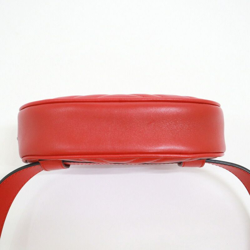 Gucci Waist Bag GG Marmont Red Vinte Gigold Leather — view 4