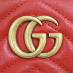 Gucci Waist Bag GG Marmont Red Vinte Gigold Leather — view 7