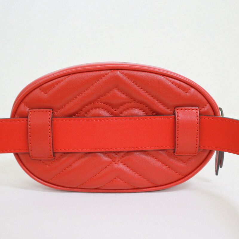 Gucci Waist Bag GG Marmont Red Vinte Gigold Leather — view 2