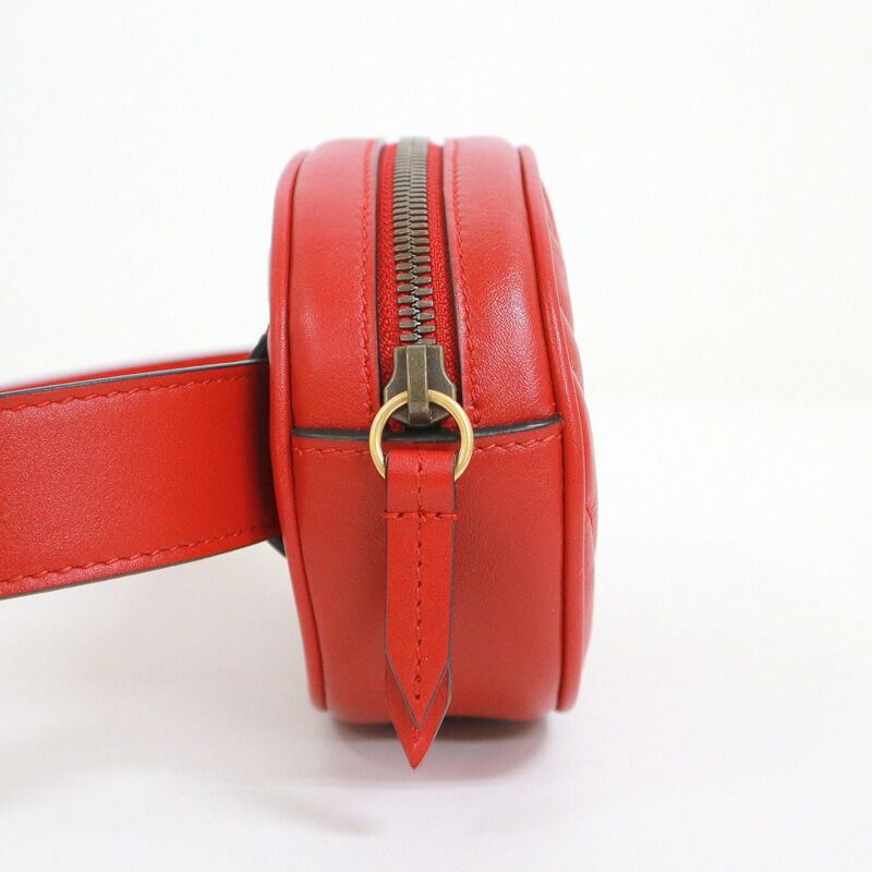 Gucci Waist Bag GG Marmont Red Vinte Gigold Leather — view 3