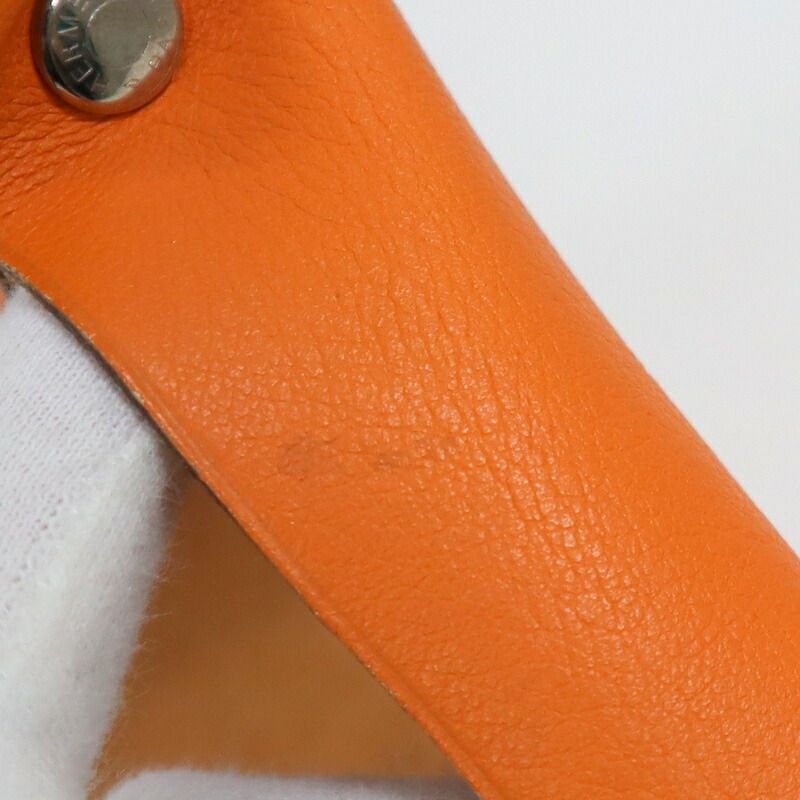 Hermes Vidoposh Midosuji Store Limited Orange Leather Shoulder Bag — view 9