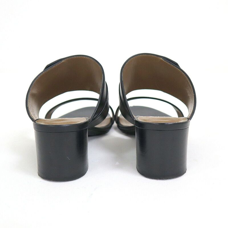 Hermes Ovacion Sandals Leather Black Silver 35 — view 5