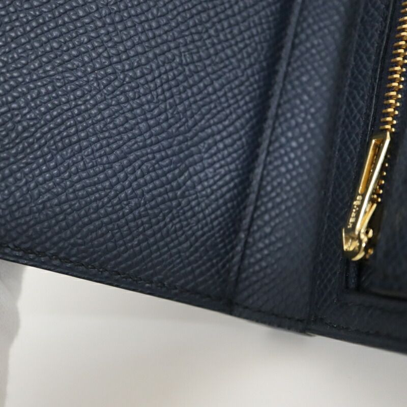 Hermes Bearn Combination Blue Navy Gold Epsom — view 5