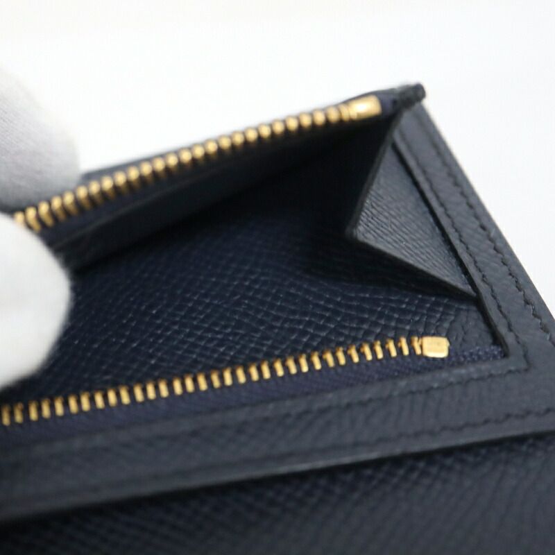 Hermes Bearn Combination Blue Navy Gold Epsom — view 6