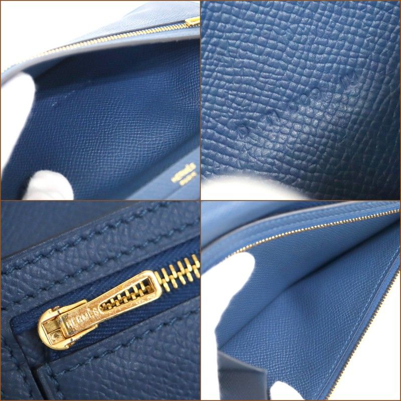Hermes Bearn Souffle Verso Wallet Bicolor Veil Boss Folle Deep Blue Vale Bosphor — view 8