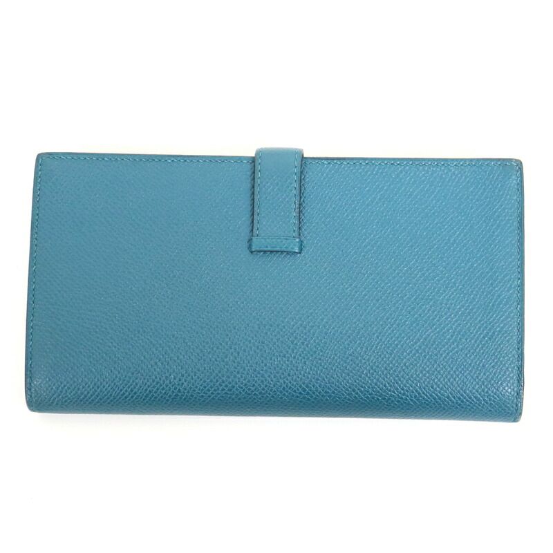 Hermes Bearn Souffle Verso Wallet Bicolor Veil Boss Folle Deep Blue Vale Bosphor — view 2