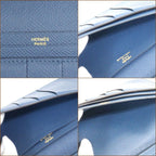 Hermes Bearn Souffle Verso Wallet Bicolor Veil Boss Folle Deep Blue Vale Bosphor — view 7