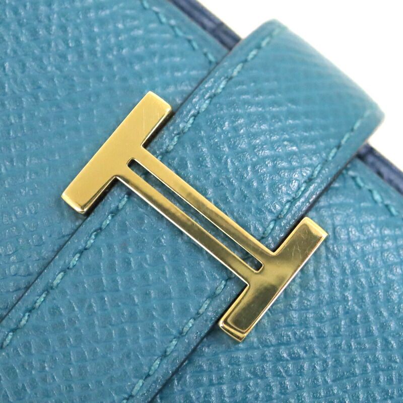 Hermes Bearn Souffle Verso Wallet Bicolor Veil Boss Folle Deep Blue Vale Bosphor — view 4