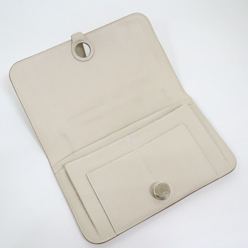 Hermes Dogon Duo GM Bifold Wallet Togo Cles Silver — view 5