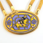 Hermes Enamel Leather Cord Choker Cavalry Yellow — view 2