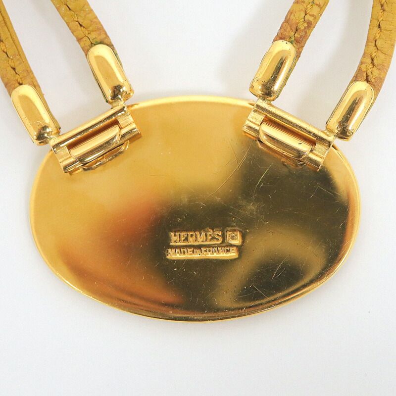 Hermes Enamel Leather Cord Choker Cavalry Yellow — view 3