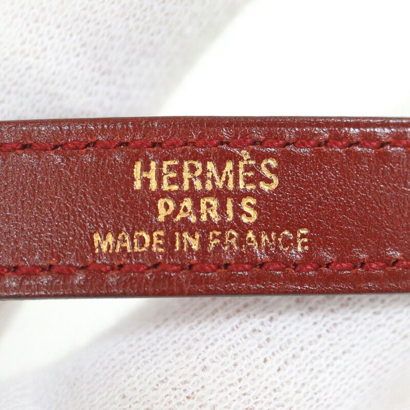 Hermes Kelly Double Tour Bracelet Leather Rouge Ash Gold — view 6