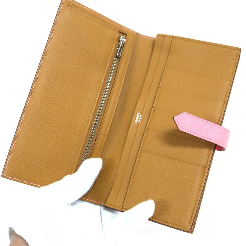 Hermes Bearn Souffle Verso Rose Confetti Gold Epsom Coin Purse — view 4