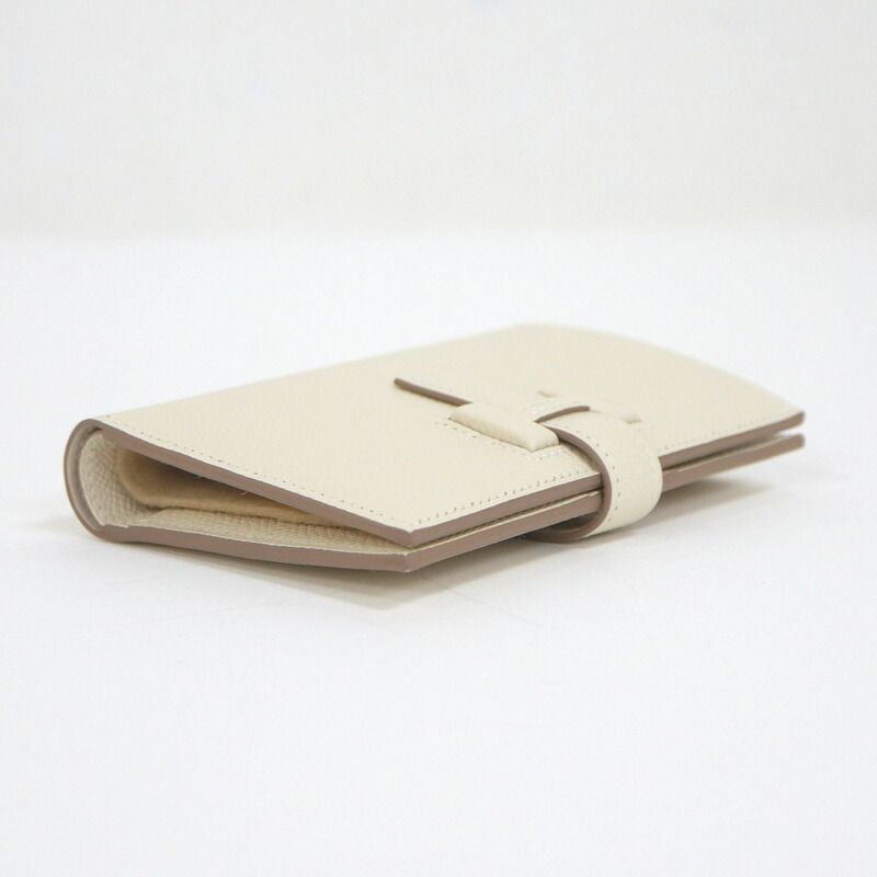 Hermes New-h Passant Compact Fold Wallet Cles Silver Epsom — view 3