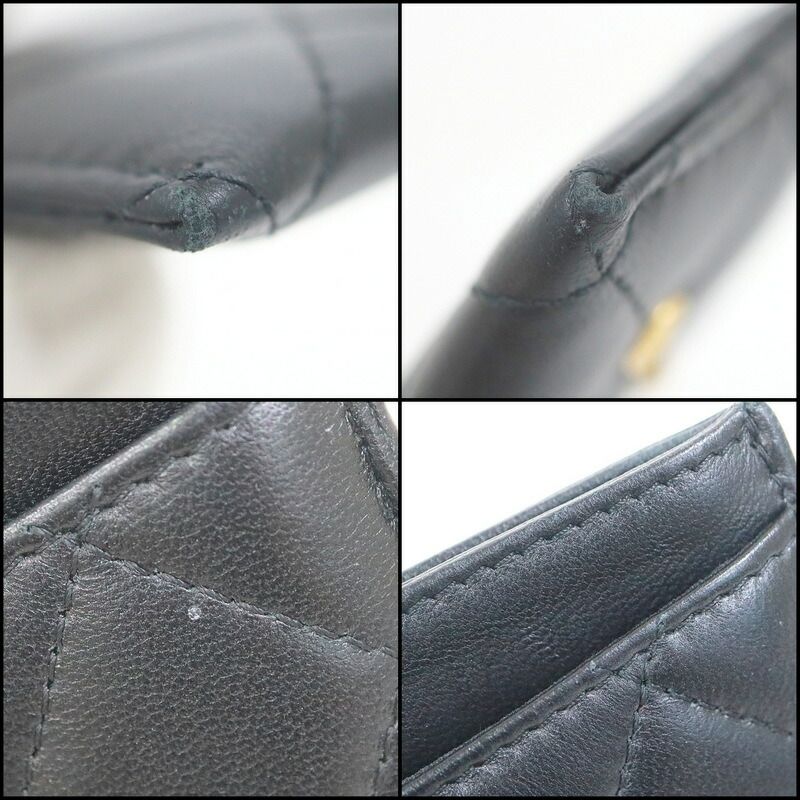 Chanel Card Case Quilted Black Lambskin — view 6