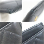 Chanel Card Case Quilted Black Lambskin — view 6