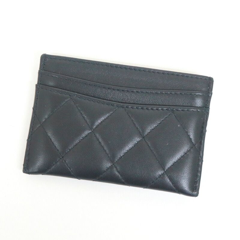 Chanel Card Case Quilted Black Lambskin — view 2
