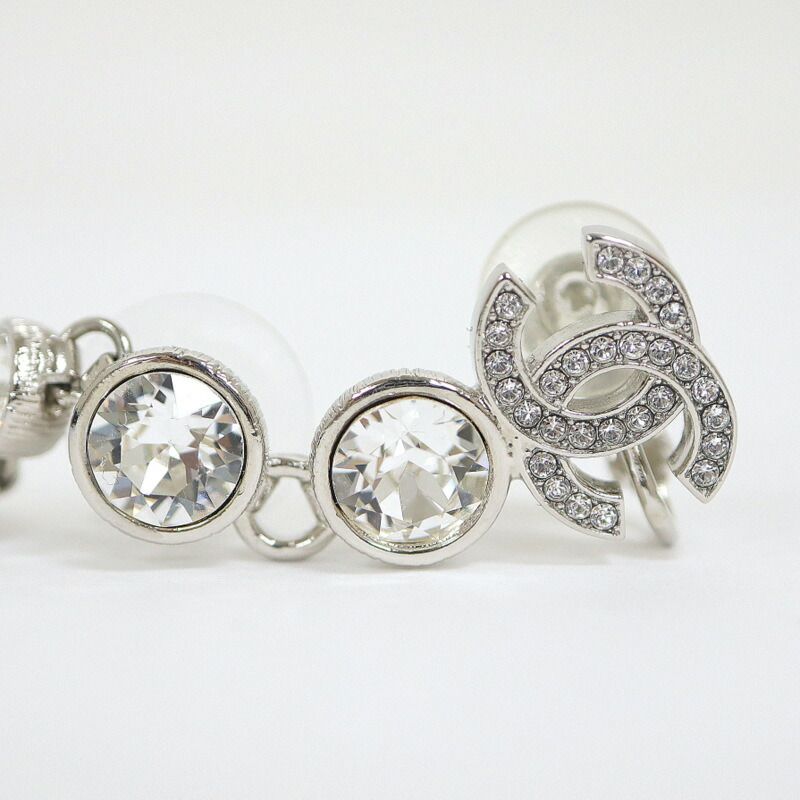 Chanel Earrings Silver Crystal — view 6