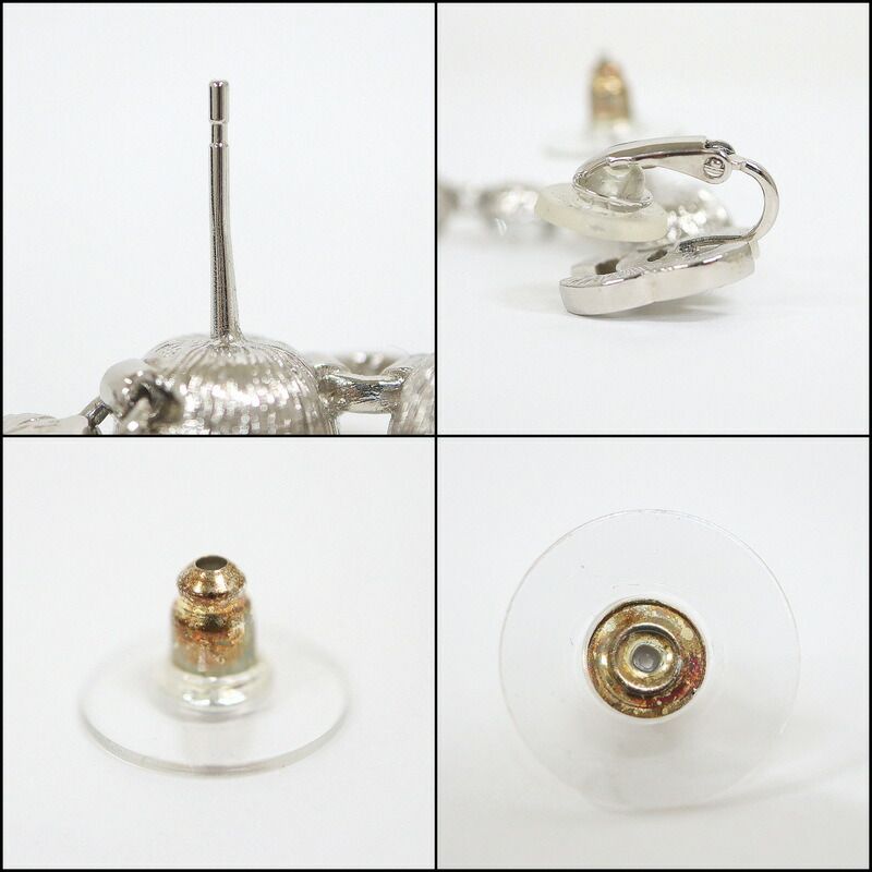 Chanel Earrings Silver Crystal — view 8