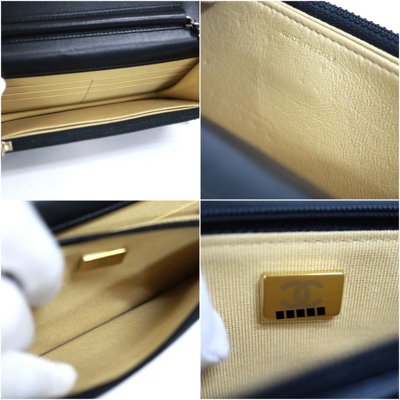 Chanel Quilted Chain Wallet 19 Lambskin Black Gold Silver — view 6
